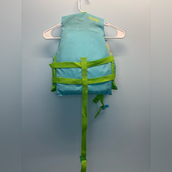 Fluid Aquatics U.S. Coast Guard Approved Child Life Jacket in green/blue colors - Picture 2 of 3